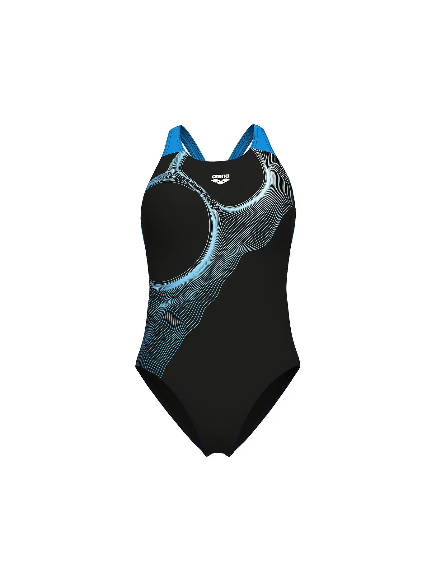 ARENA | Damen Badeanzug Ripples V-Back | schwarz